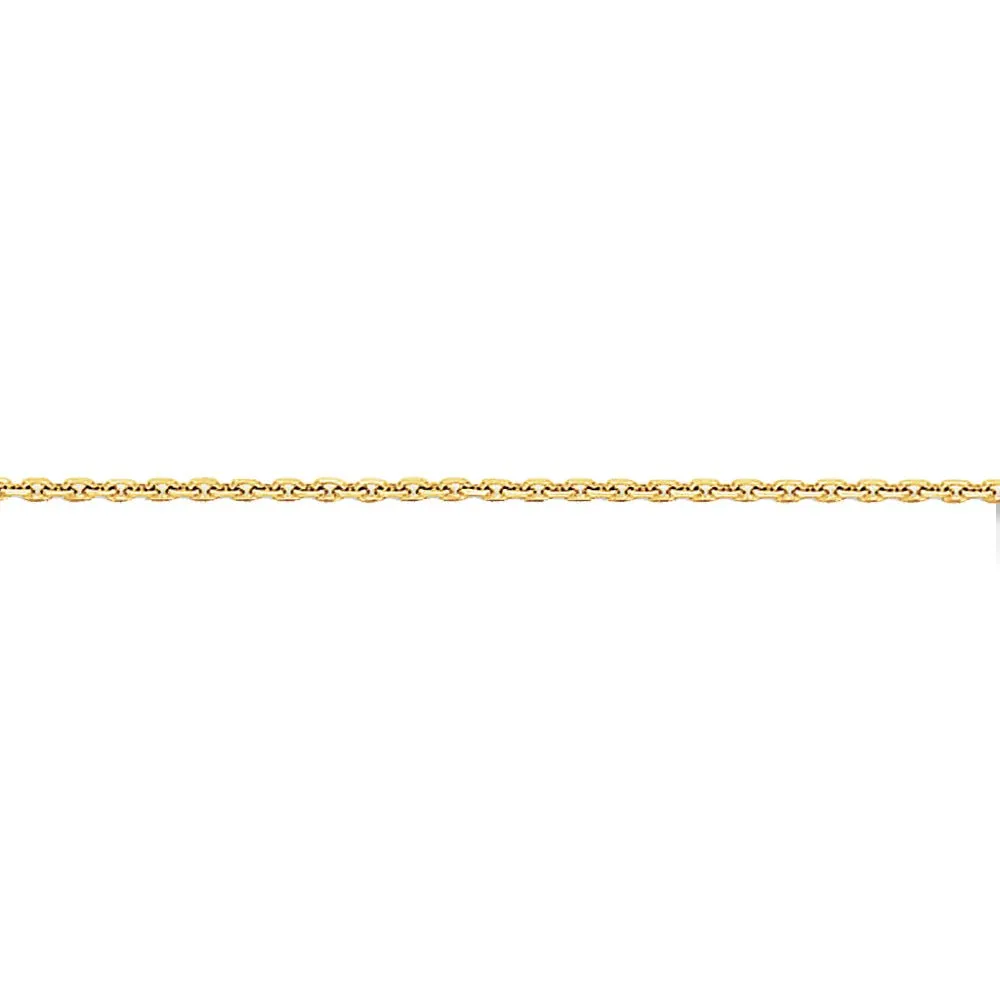 0.95mm 14k Yellow Gold Diamond Cut Cable Chain Necklace