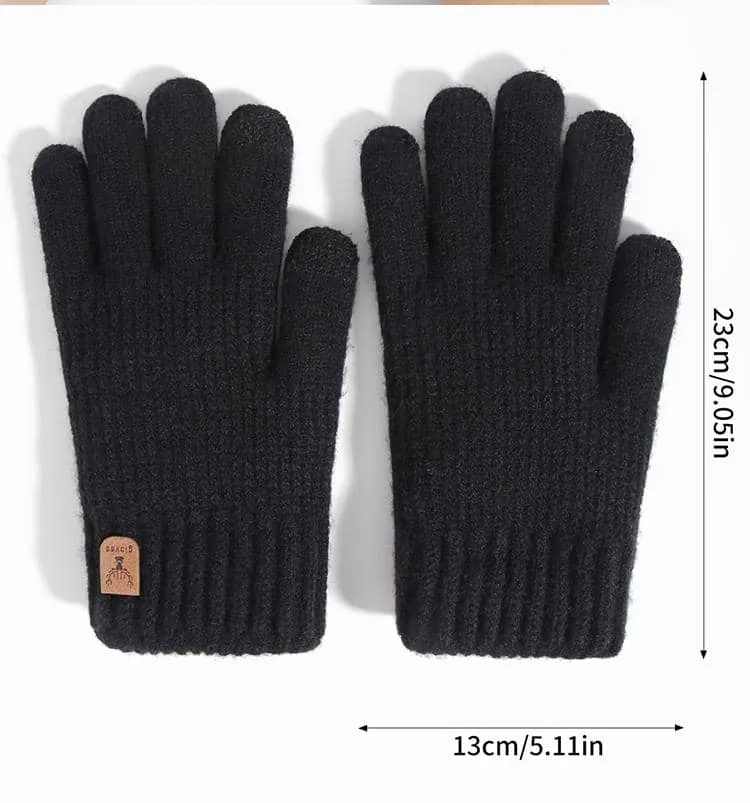 1 par de guantes de invierno para mujer de doble capa aptos para pana tactil, calientitos, tejidos con y forro polar para mantenerle abrigada en climas frios, perfectos para fiestas, conducir, jugar, ciclismo, senderismo y escribir