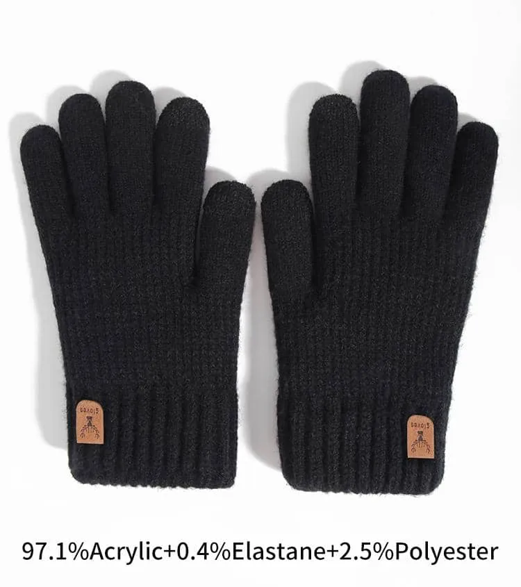 1 par de guantes de invierno para mujer de doble capa aptos para pana tactil, calientitos, tejidos con y forro polar para mantenerle abrigada en climas frios, perfectos para fiestas, conducir, jugar, ciclismo, senderismo y escribir