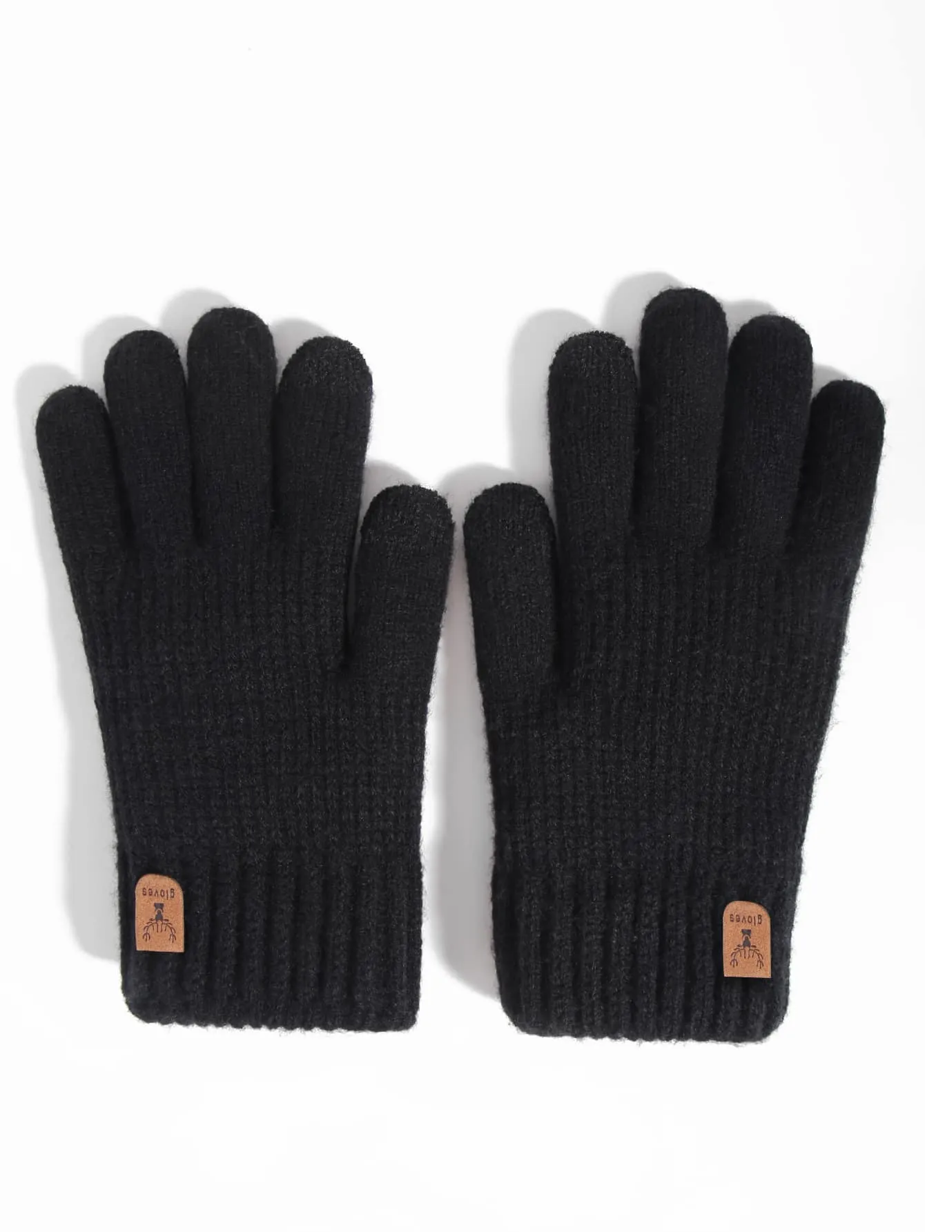 1 par de guantes de invierno para mujer de doble capa aptos para pana tactil, calientitos, tejidos con y forro polar para mantenerle abrigada en climas frios, perfectos para fiestas, conducir, jugar, ciclismo, senderismo y escribir