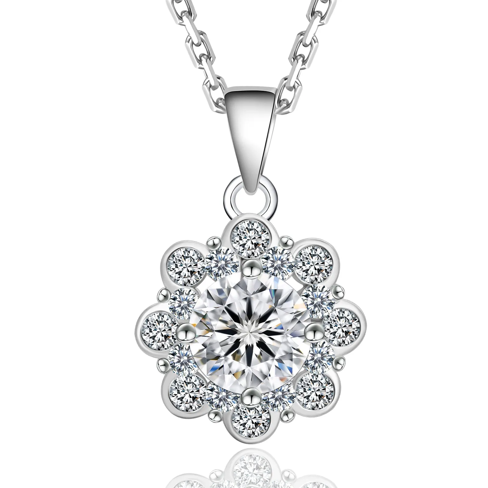 1.0 Carats VVS1 Moissanite Pendant Necklace for Women 0392