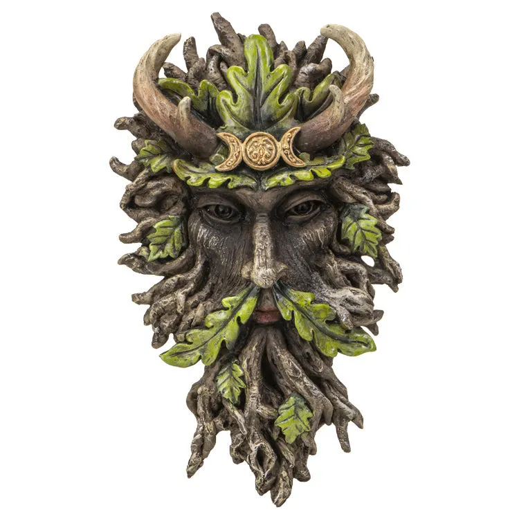 11" Greenman Wall Plaque - Triple Moon