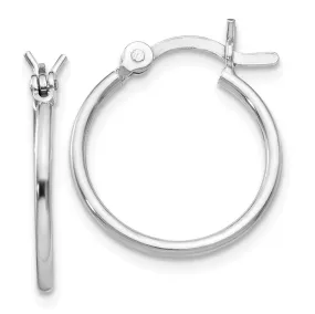 1.25mm Polished Sterling Silver Round Hoop Earrings, 15mm (9/16 in)