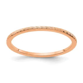 1.2mm 14k Rose Gold Twisted Pattern Stackable Band