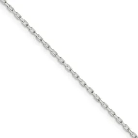 1.3mm Sterling Silver Open Elongated Solid Box Chain Necklace