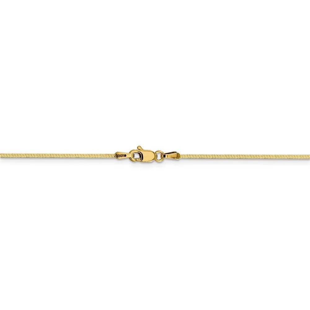 1.4mm, 14 Karat Yellow Gold, Octagonal Snake Chain - 20 inch