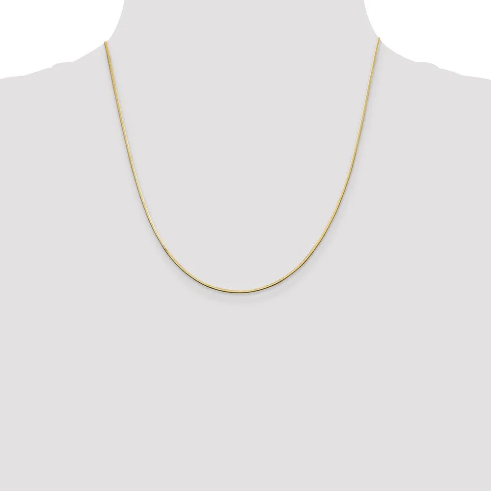 1.4mm, 14 Karat Yellow Gold, Octagonal Snake Chain - 20 inch