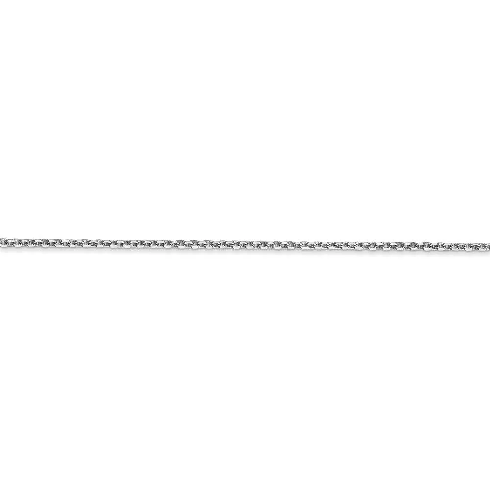 1.4mm, 14k White Gold, Diamond Cut Cable Chain Anklet