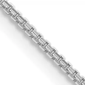 1.5mm 14K White Gold Solid Concave Box Chain Necklace