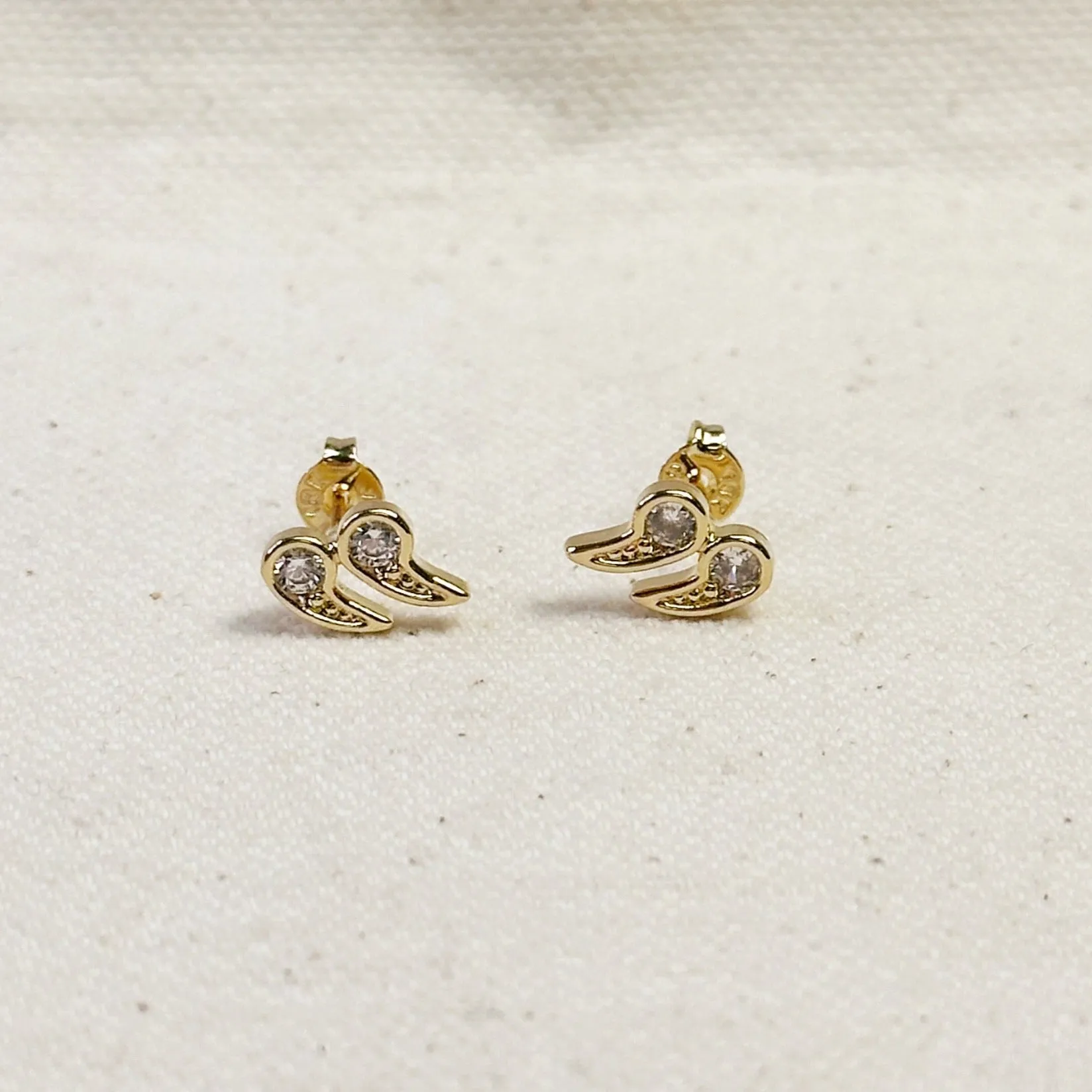 18k Gold Filled Mini CZ Stud Earrings