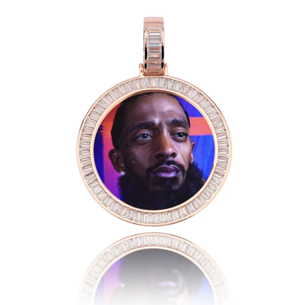 18K Gold Plated Photo Necklace- Hip-Hop Gifts For Men- Memory Medallion Necklace