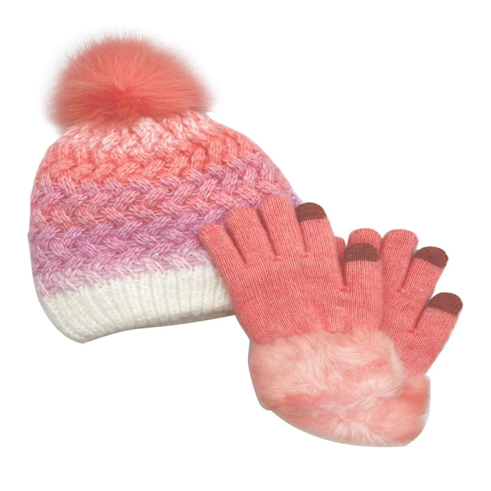 2-Piece Wonder Nation Girls Fashion Hat and Gloves Set