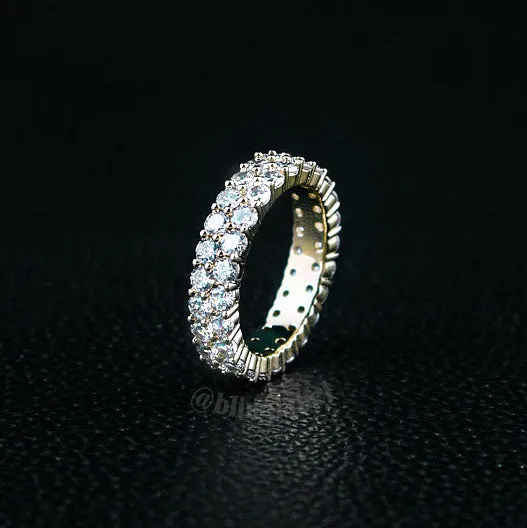 2 Row Tennis Ring in Gold (6mm)