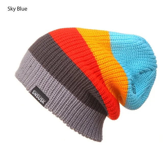 2020 Men Women Warm caps Winter Hats Knitting Skating Skull Caps Turtleneck Beanies Ski Hat Snowboard Cap