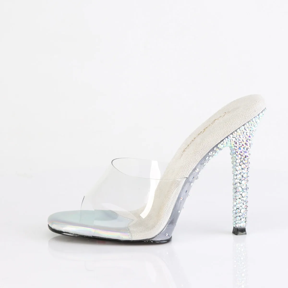 4 Inch Heel GALA-01DSP Clear Silver Rhinestone