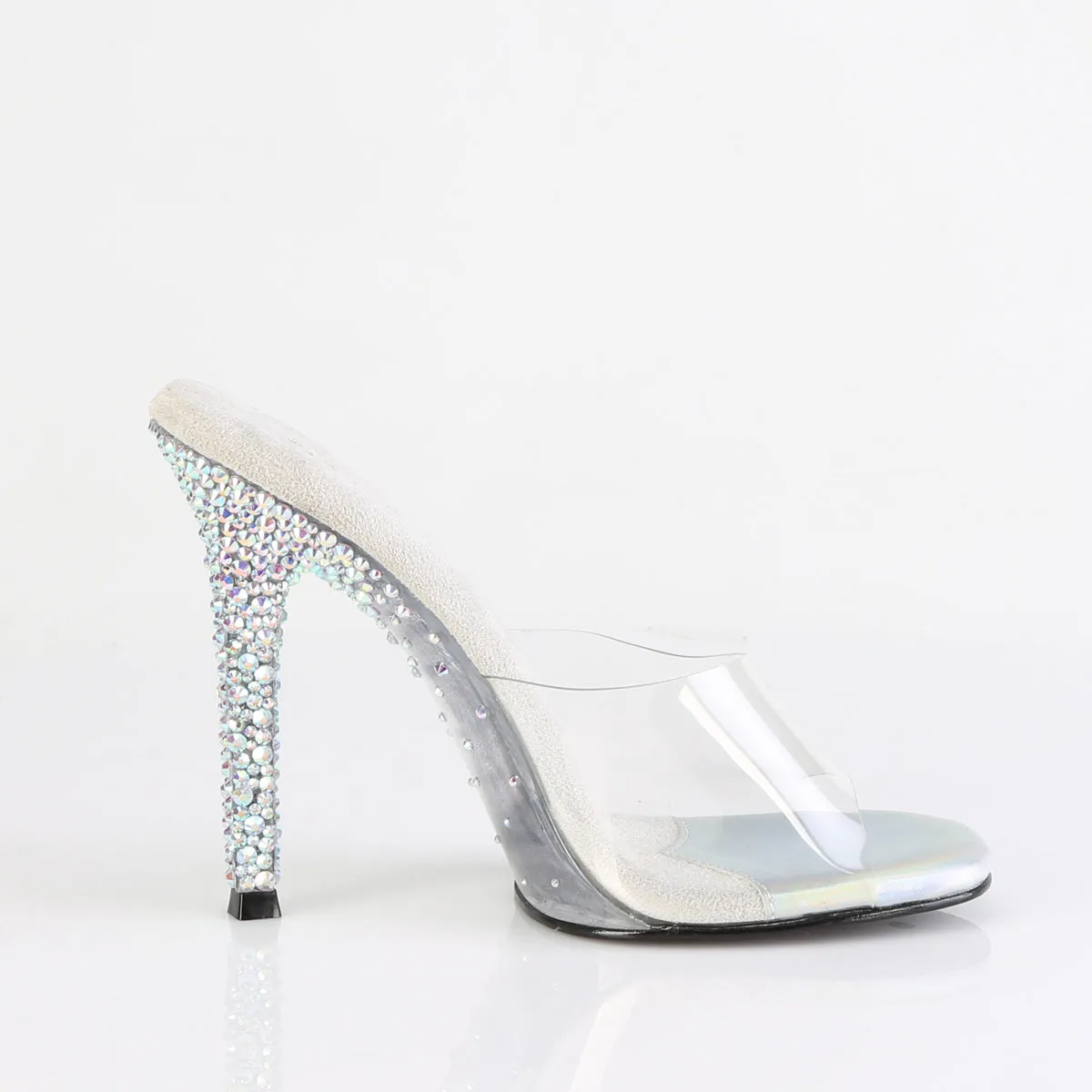 4 Inch Heel GALA-01DSP Clear Silver Rhinestone