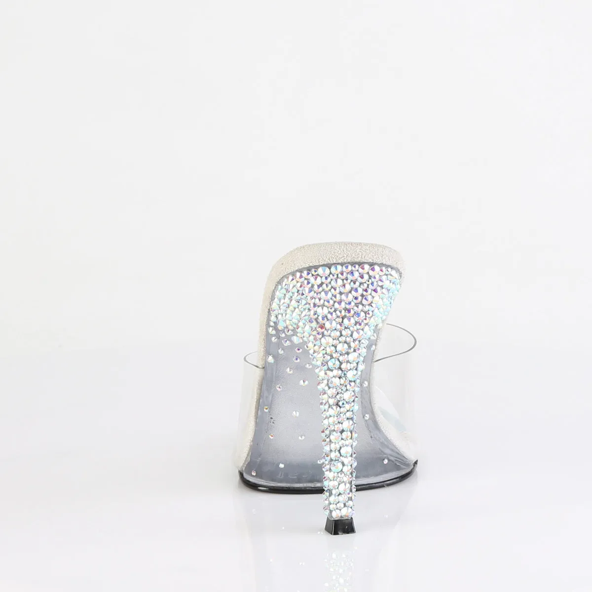 4 Inch Heel GALA-01DSP Clear Silver Rhinestone