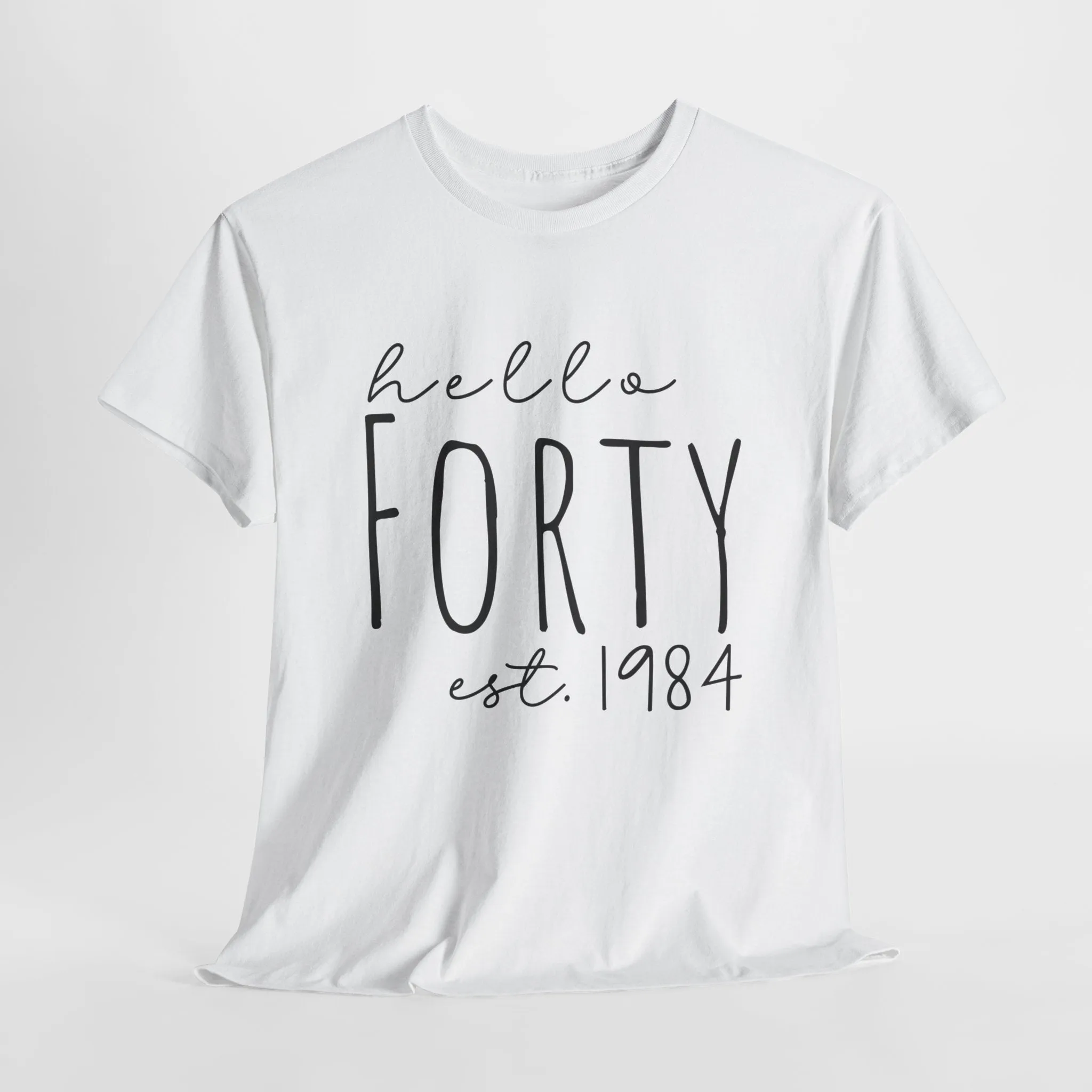 40th Black & White Unisex Heavy Cotton Tee