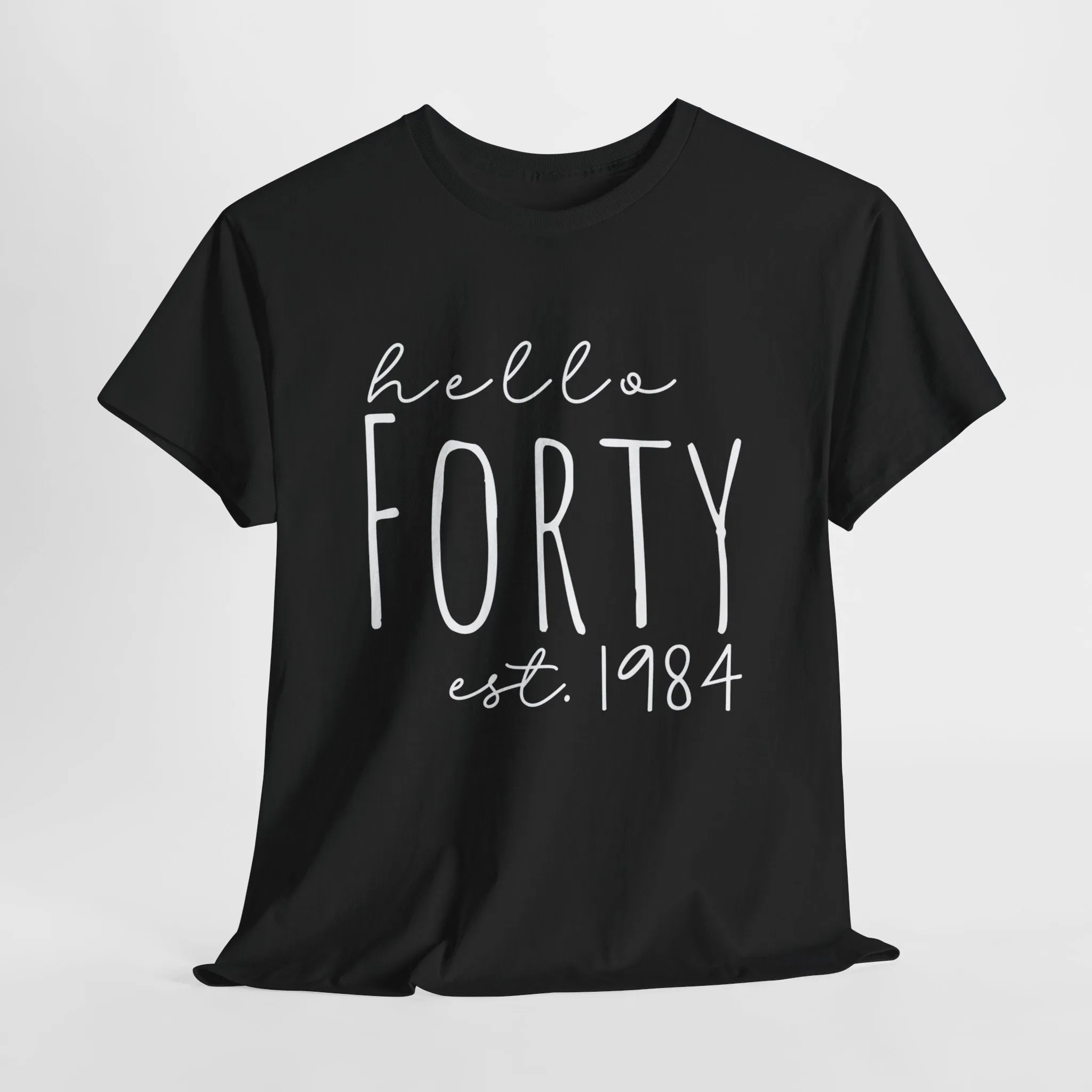 40th Black & White Unisex Heavy Cotton Tee