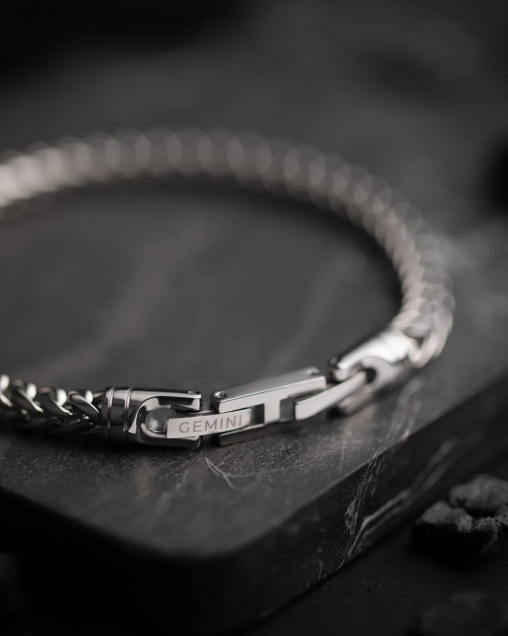 5mm foxtail bracelet in stainless steel with silver finish