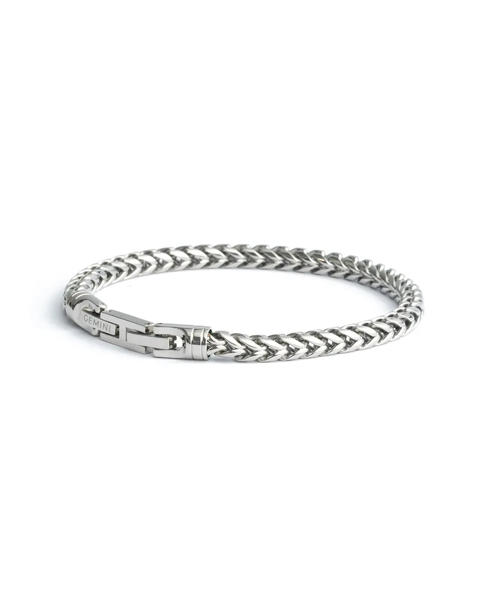 5mm foxtail bracelet in stainless steel with silver finish