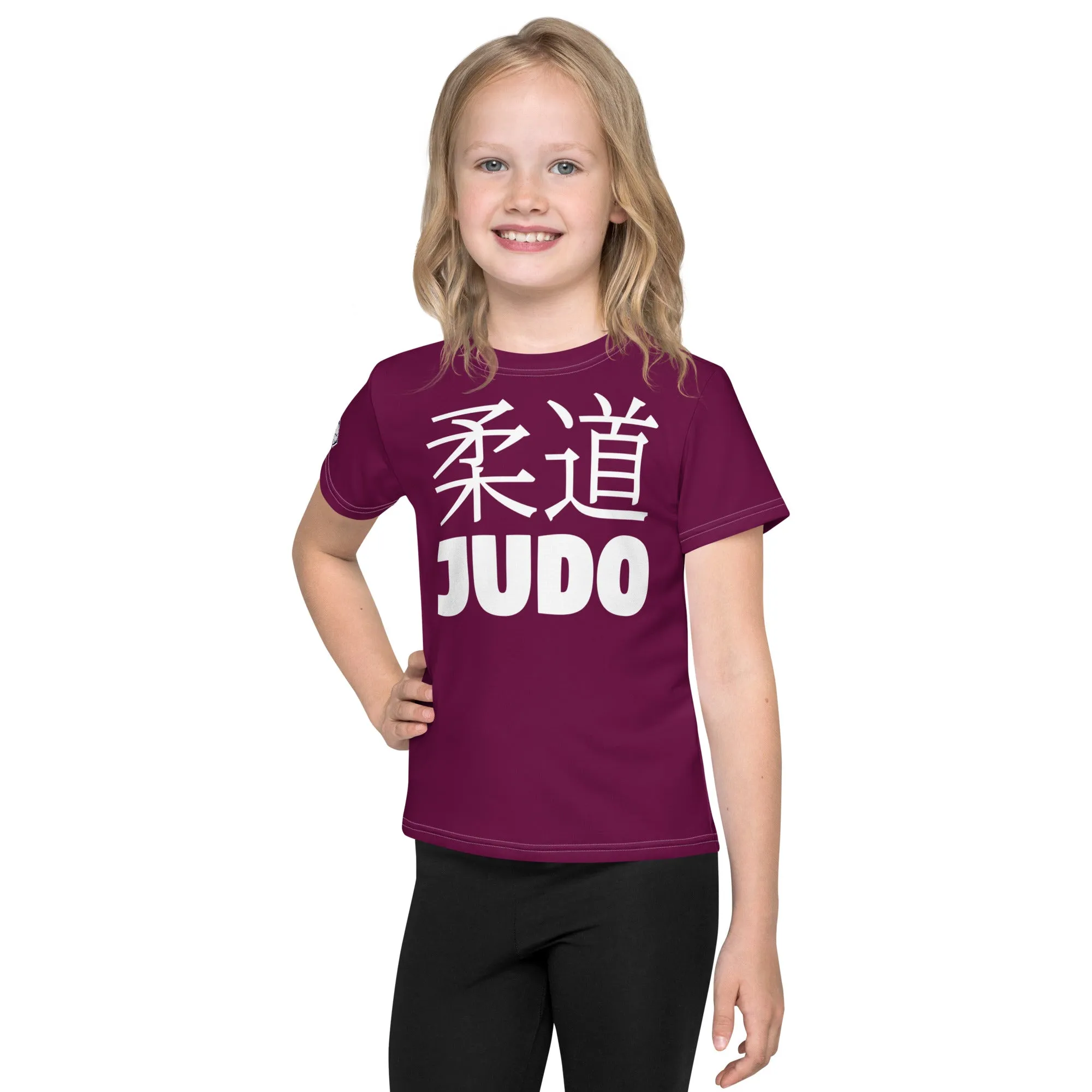 Adventure-Ready: Girl's Short Sleeve Classic Judo Rash Guard - Tyrian Purple