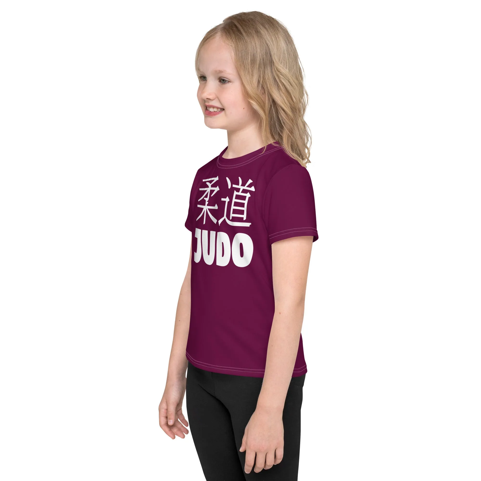 Adventure-Ready: Girl's Short Sleeve Classic Judo Rash Guard - Tyrian Purple