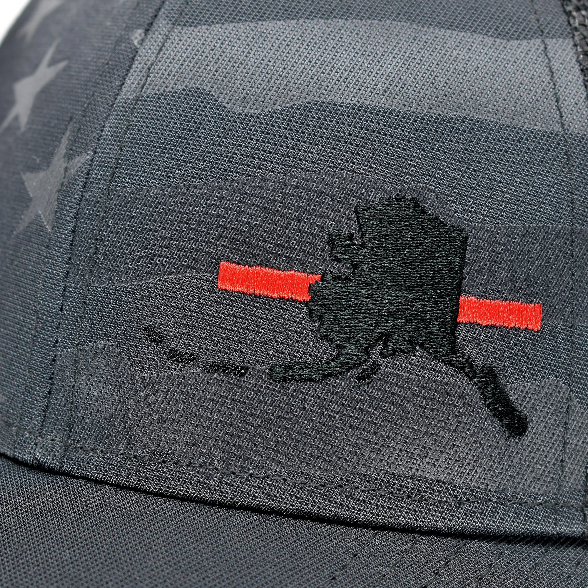 Alaska State Outline Red Line Firefighter Support Hat