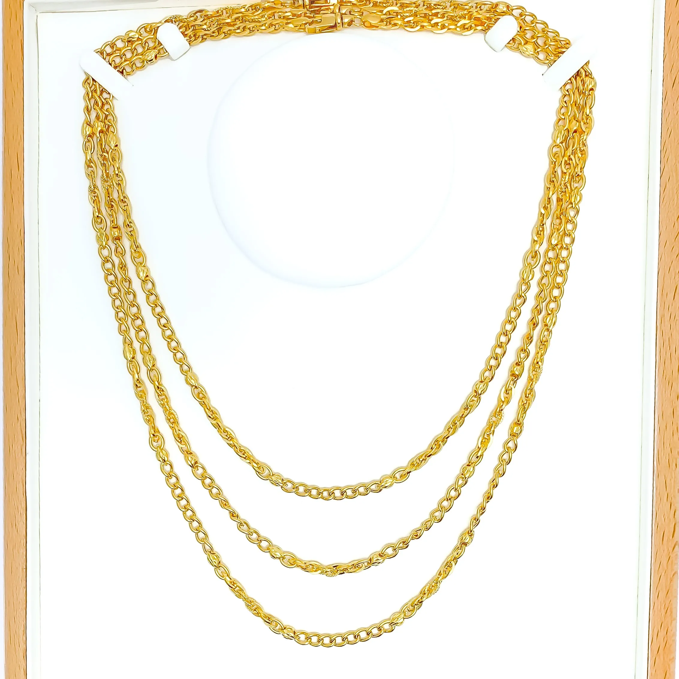 Alternating Fancy Link 22k Gold Italian Chain - 22"