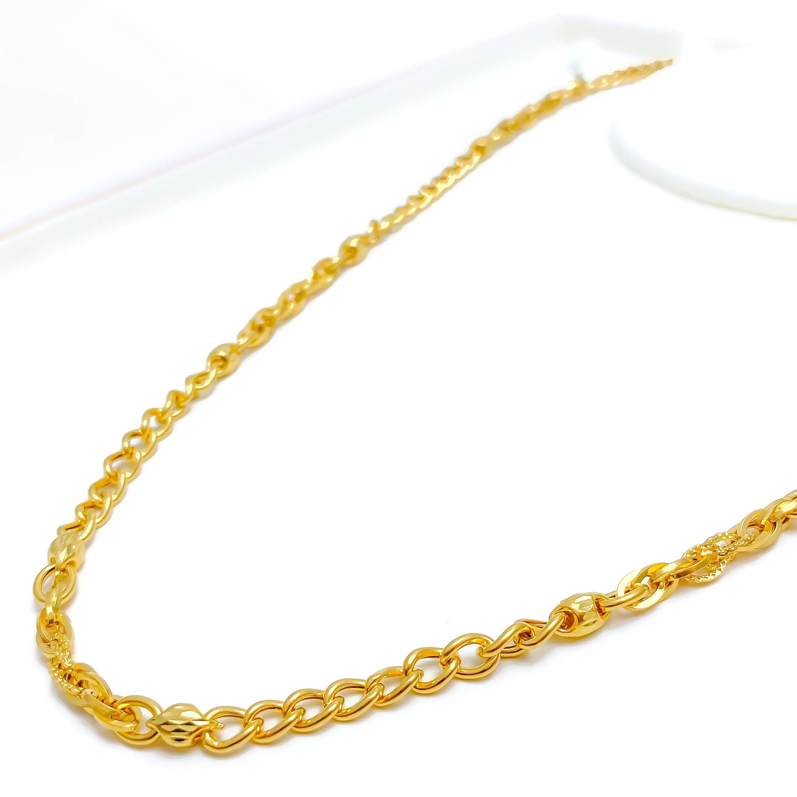 Alternating Fancy Link 22k Gold Italian Chain - 22"