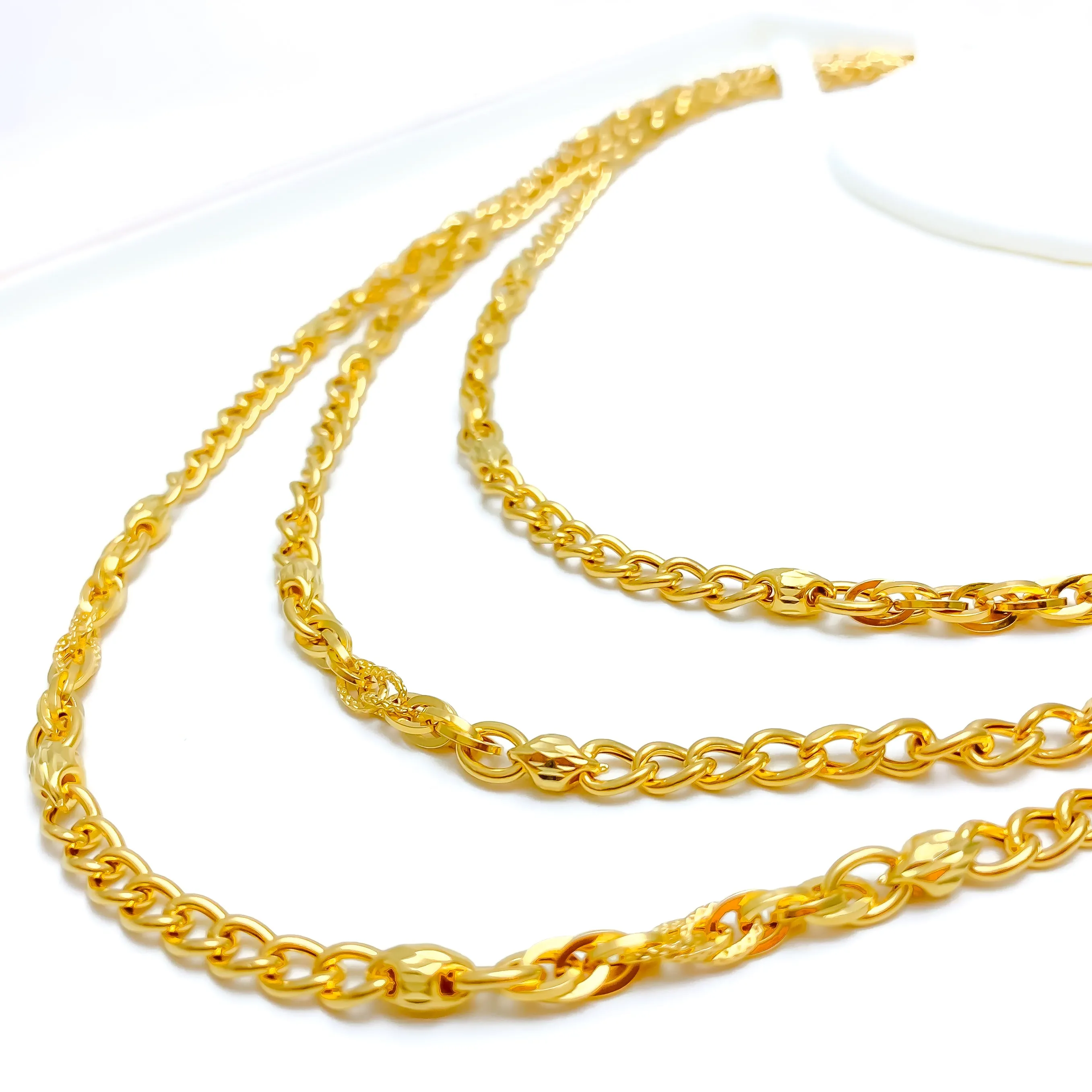 Alternating Fancy Link 22k Gold Italian Chain - 22"