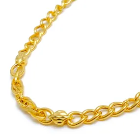 Alternating Fancy Link 22k Gold Italian Chain - 22"