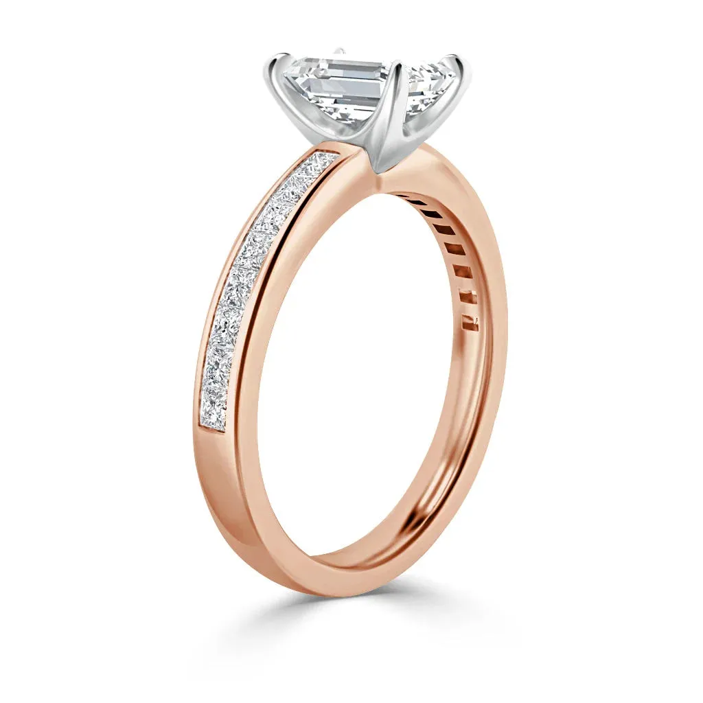 Amelia - 18ct Rose Gold - Emerald