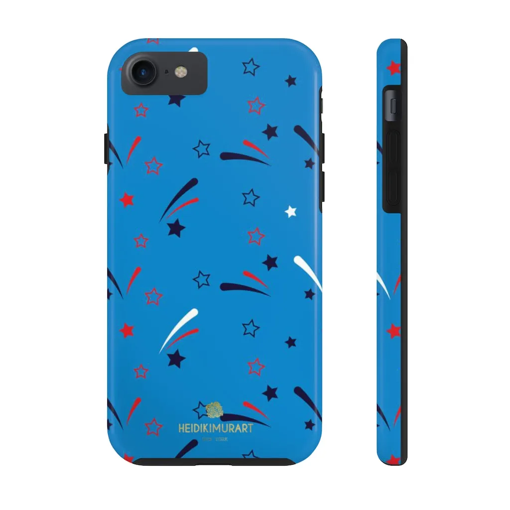 American Patriotic Print Phone Case, July 4th Blue Case Mate Tough Phone Cases-Made in USA