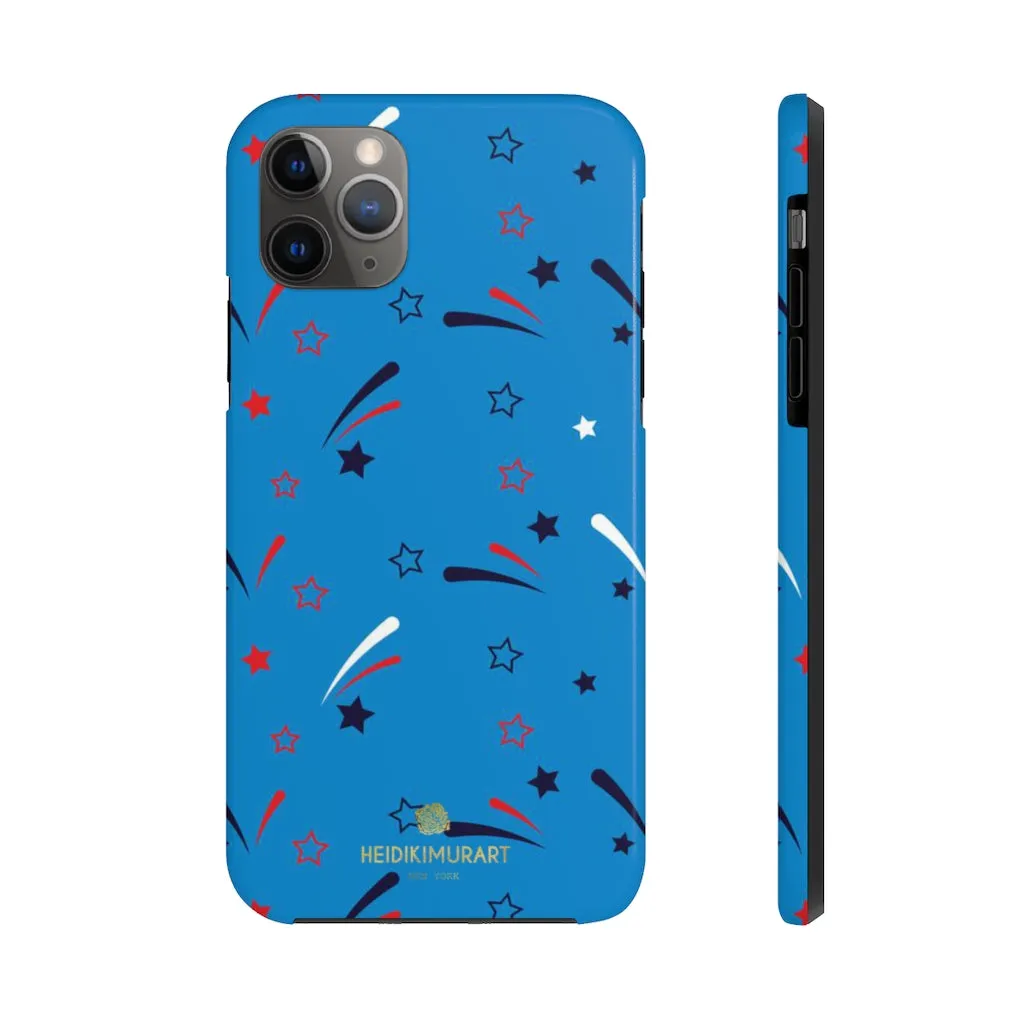 American Patriotic Print Phone Case, July 4th Blue Case Mate Tough Phone Cases-Made in USA