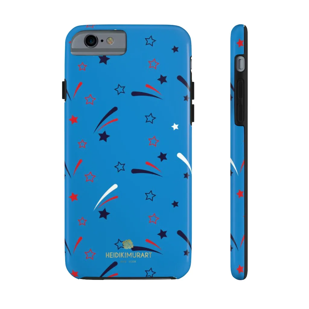 American Patriotic Print Phone Case, July 4th Blue Case Mate Tough Phone Cases-Made in USA