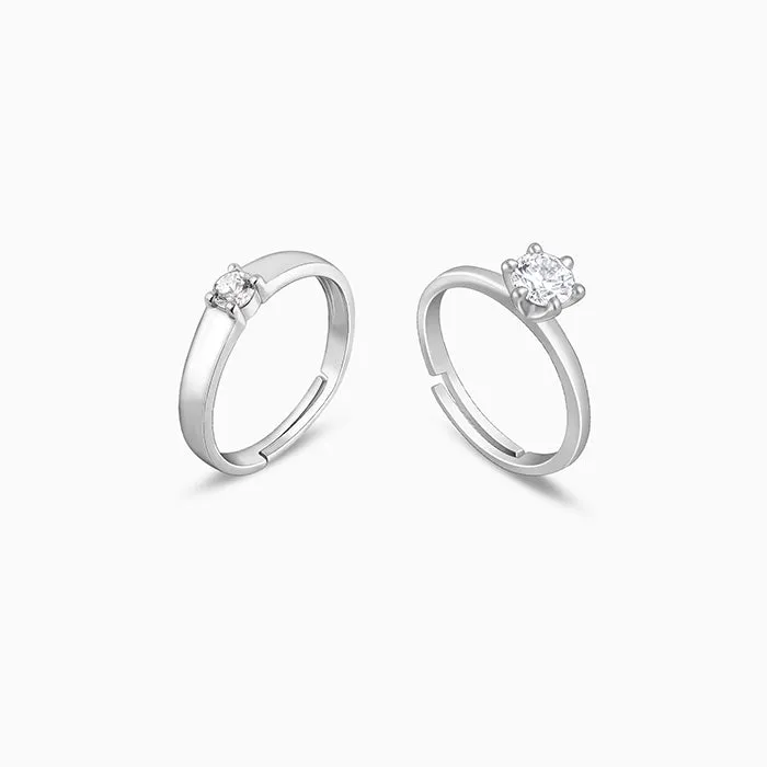 Anushka Sharma Silver Minimal Couple Rings