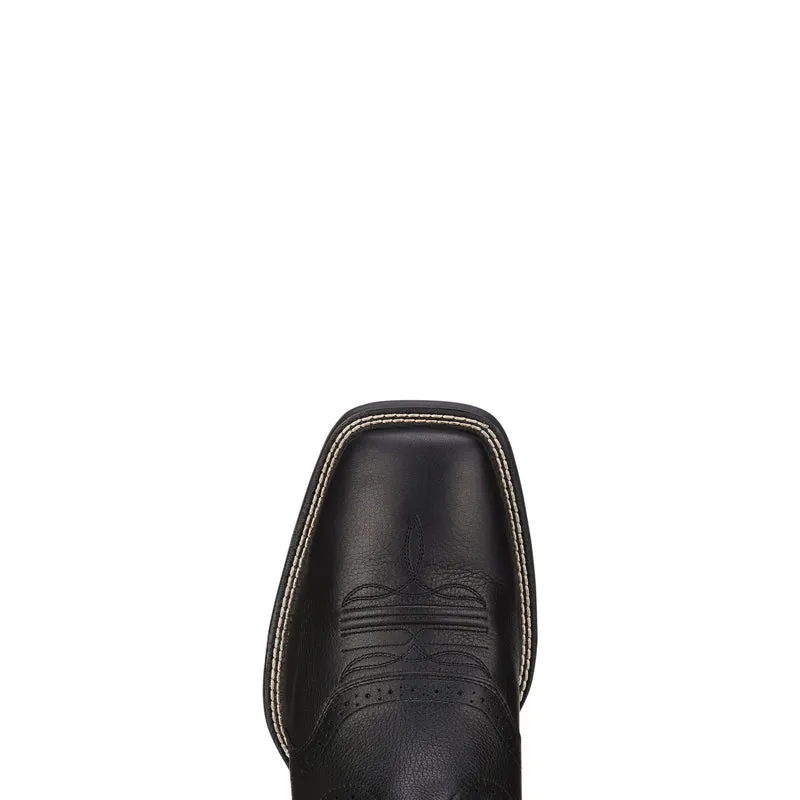 'Ariat' Men's 11" Sport Western Square Toe - Black Deertan