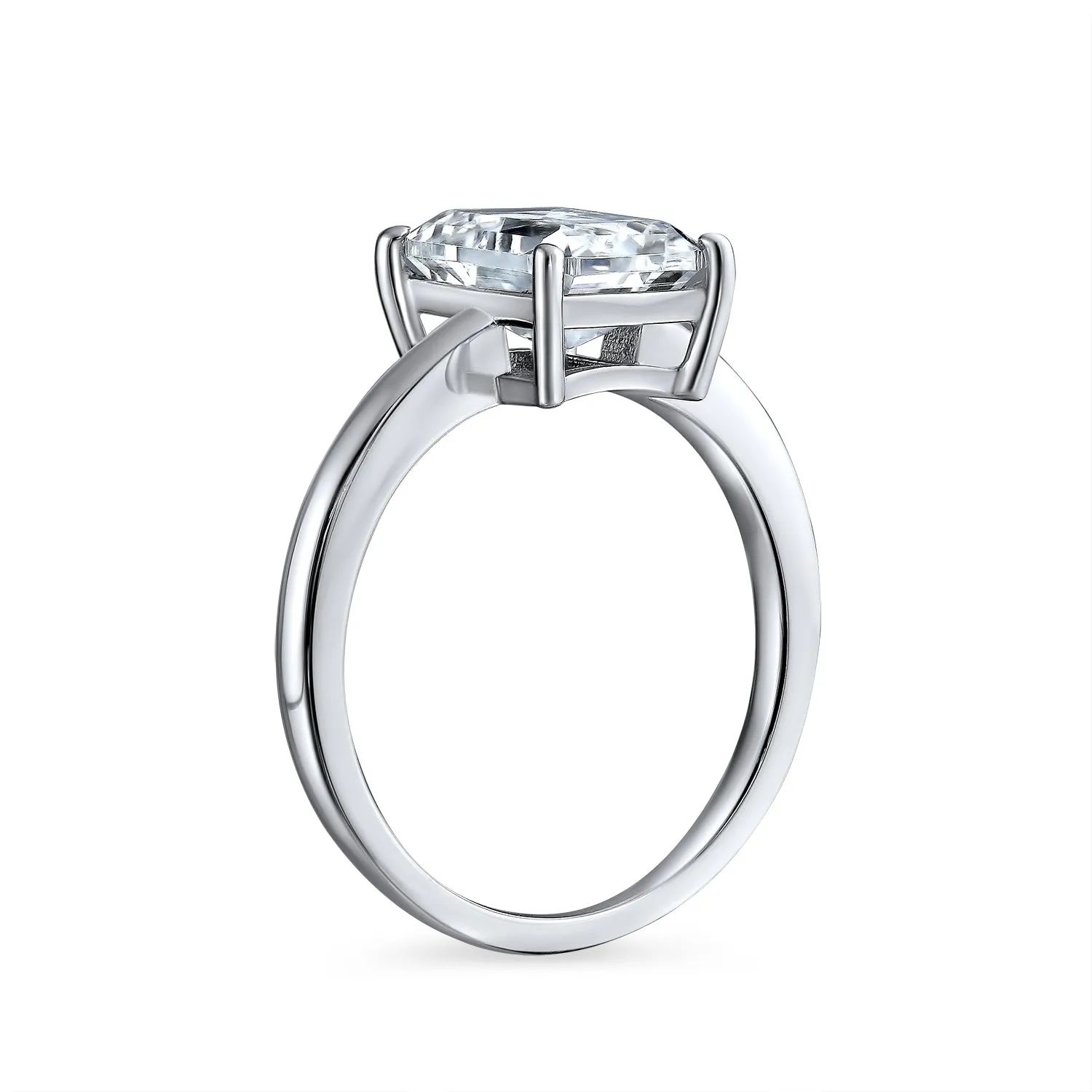 Art Deco 2-3CT Emerald Cut Baguette Band AAA CZ Engagement Ring Set