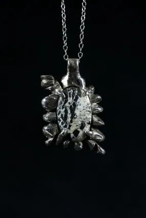 Aspen Tree (White Buffalo Turquoise, Sterling Silver Pendant)