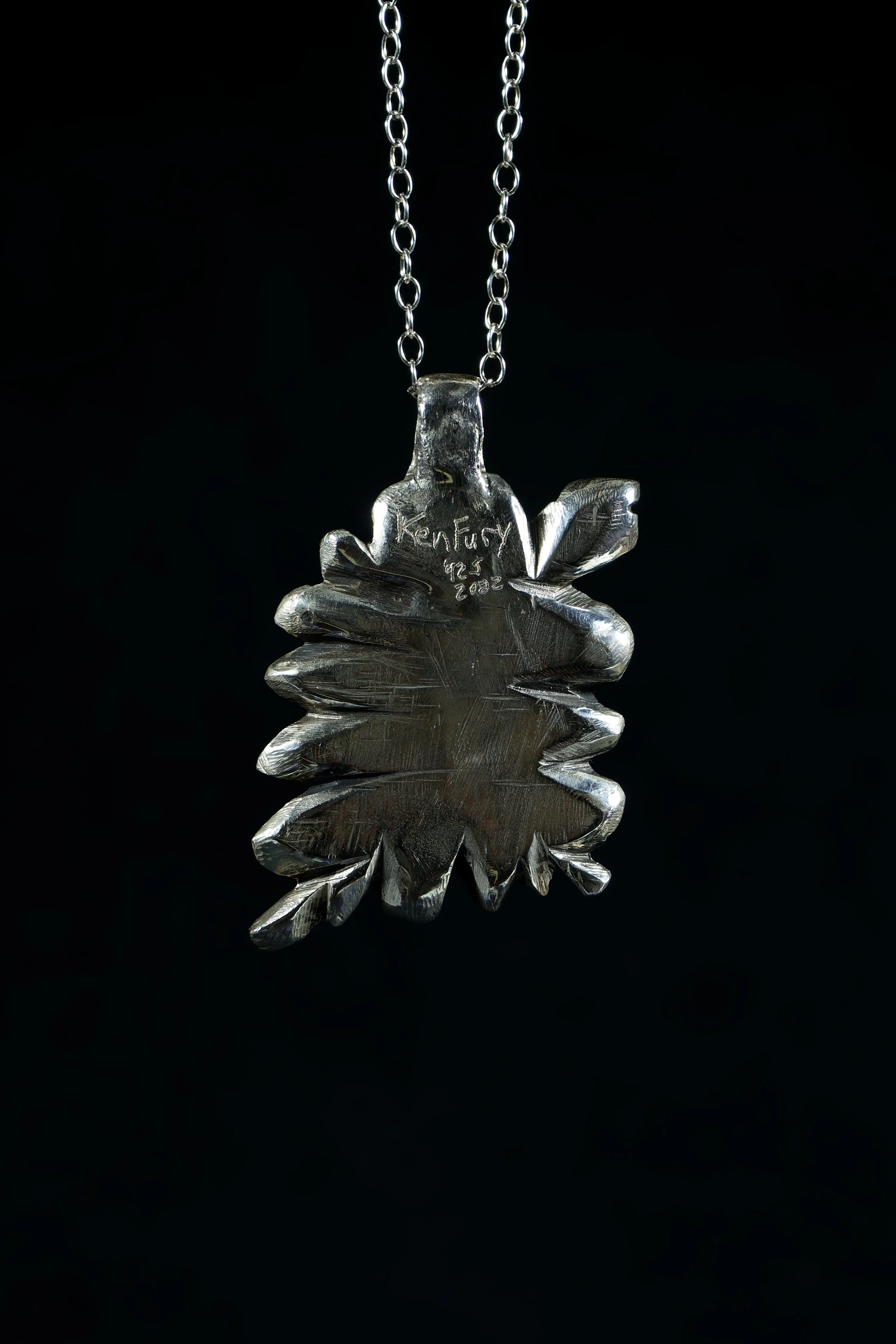 Aspen Tree (White Buffalo Turquoise, Sterling Silver Pendant)