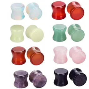 Assorted Glass Saddle Plug 8G to 0G (20pc/pkg)