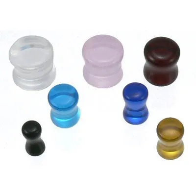 Assorted Glass Saddle Plug 8G to 0G (20pc/pkg)