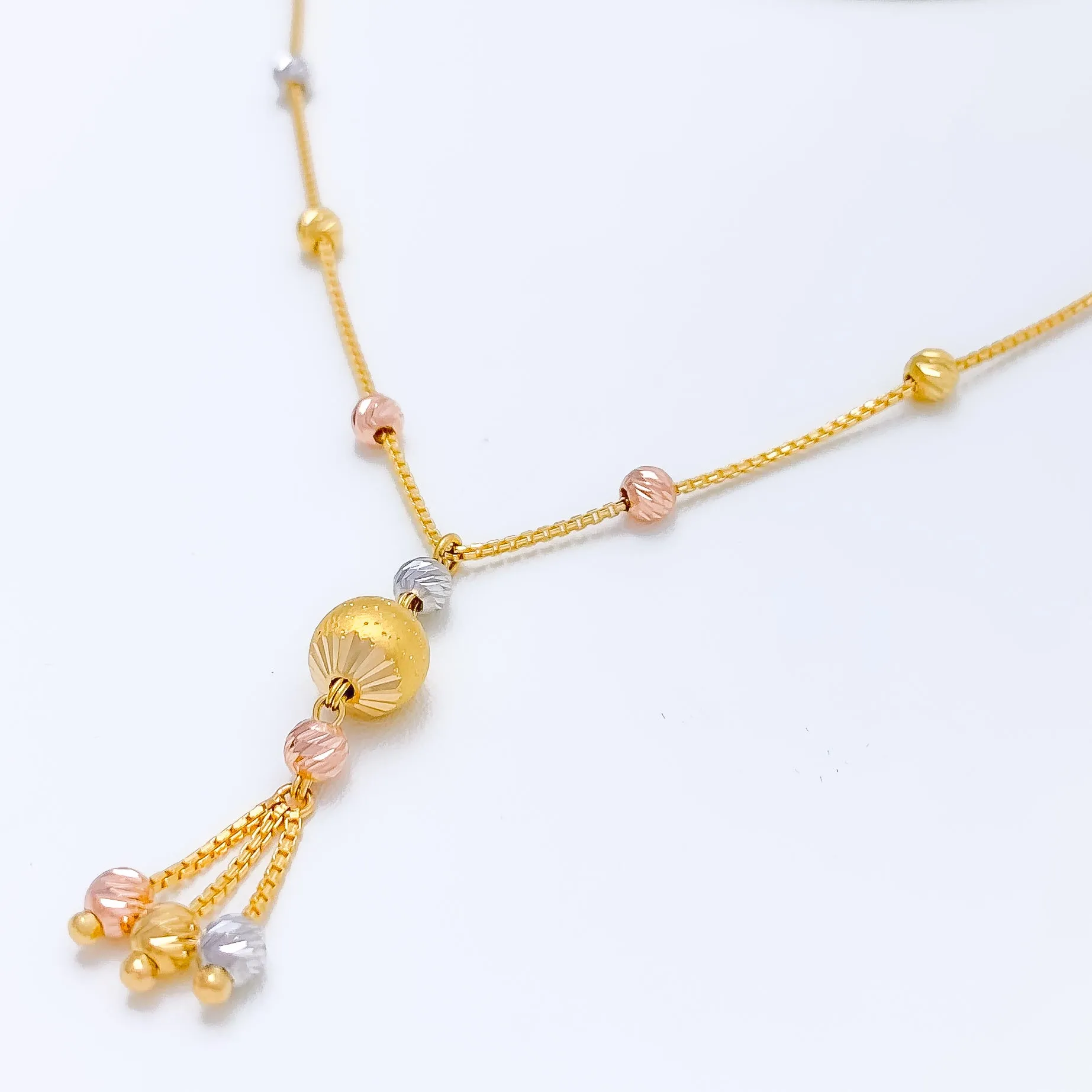 Beautiful Three-Tone Ball Necklace