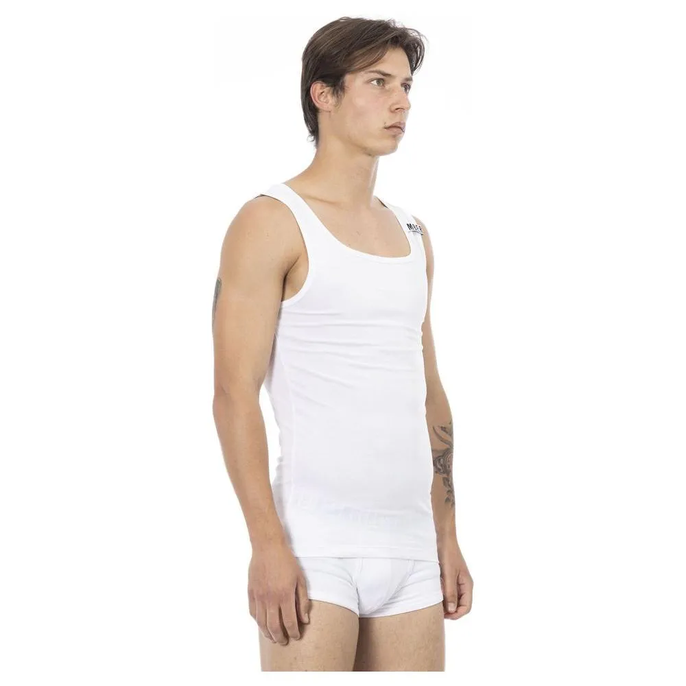 Bikkembergs White Cotton Men Tank Top