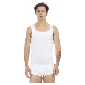 Bikkembergs White Cotton Men Tank Top