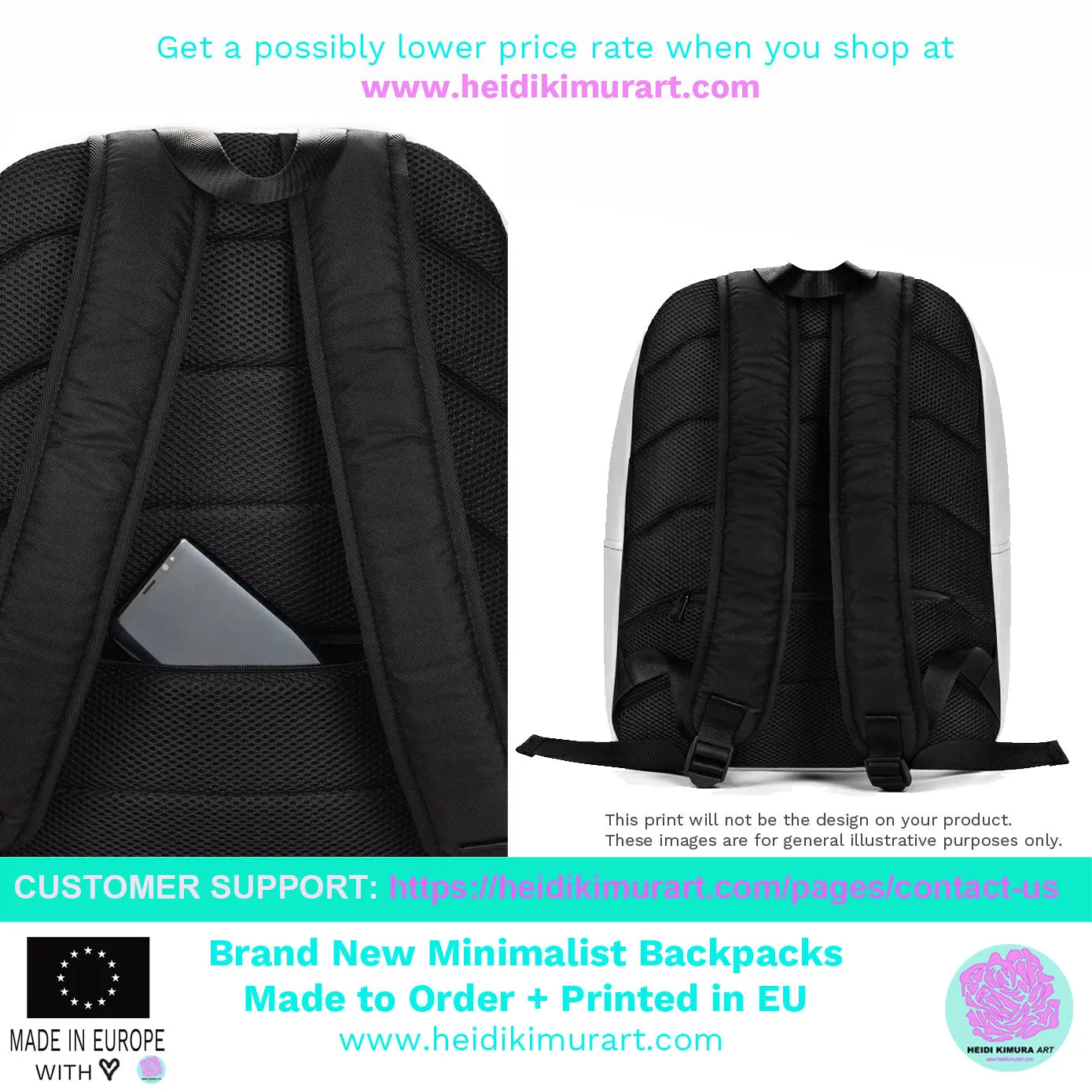 Black Rainbow Stripe Backpack, Gay Pride Striped Minimalist Laptop Backpack- Made in EU