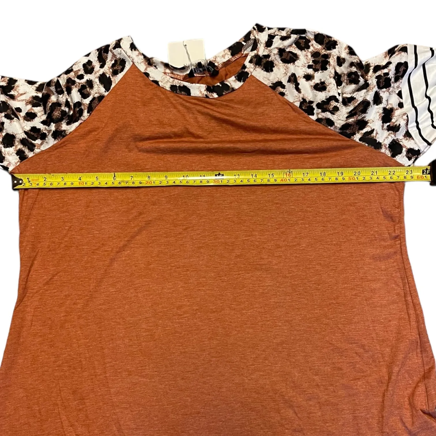 Bloomchic Long Sleeve Solid Animal Print Shirt Plus Size 14/16