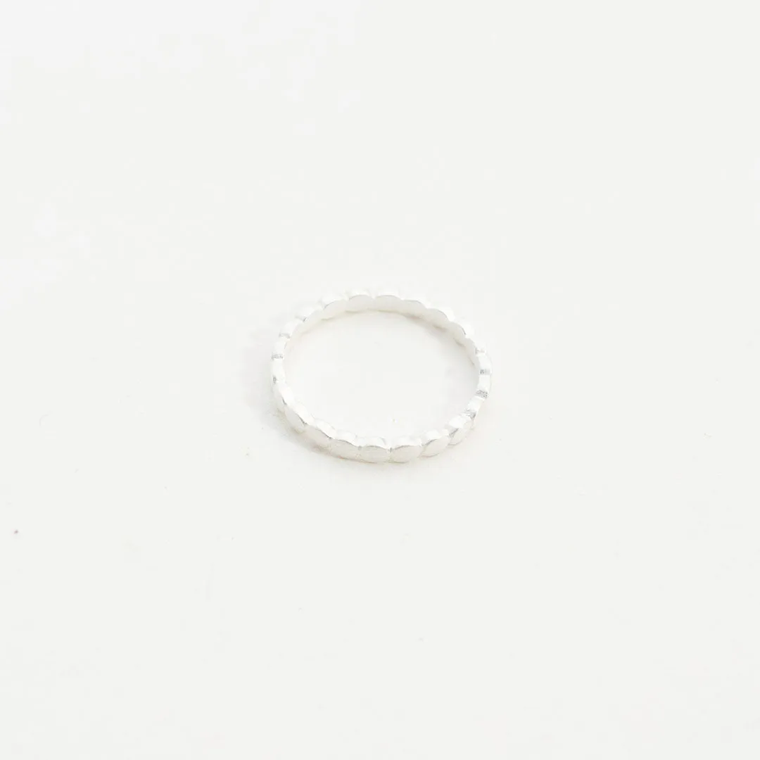 Brushed Silver Dotted Ring