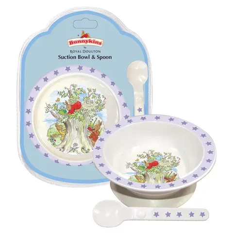 Bunnykins by Royal Doulton - Suction Bowl & Spoon -Shining Stars Blue